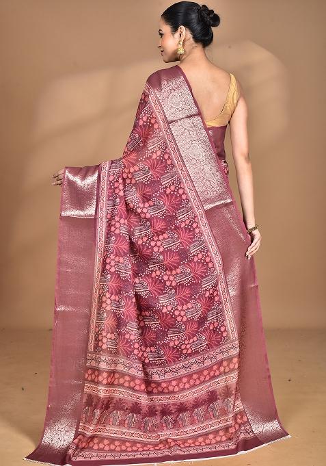 Multicolour Chanderi Digital Print Saree