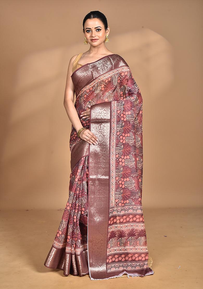 Multicolour Chanderi Digital Print Saree