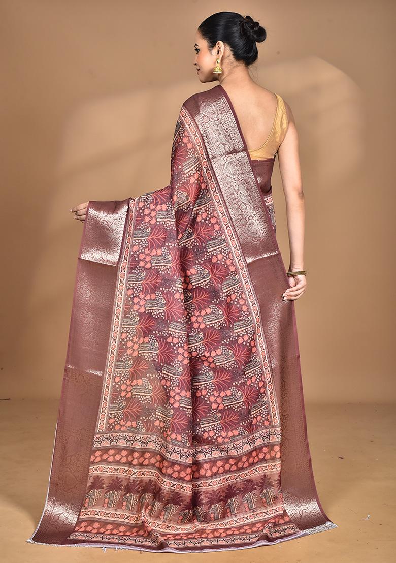 Multicolour Chanderi Digital Print Saree