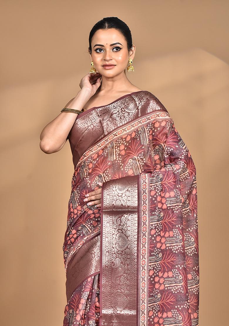Multicolour Chanderi Digital Print Saree