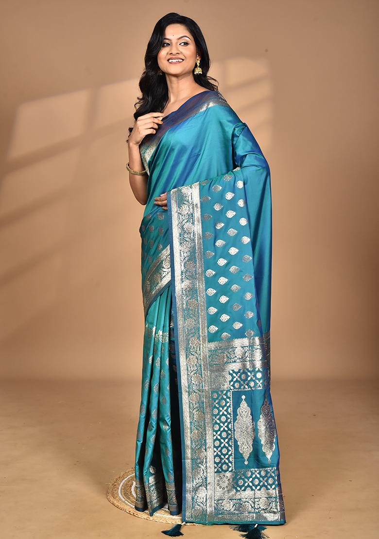 Navy Blue Heavy Kolhapuri Stone Work Saree