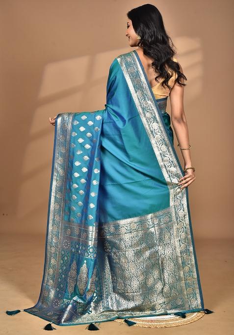 Navy Blue Heavy Kolhapuri Stone Work Saree