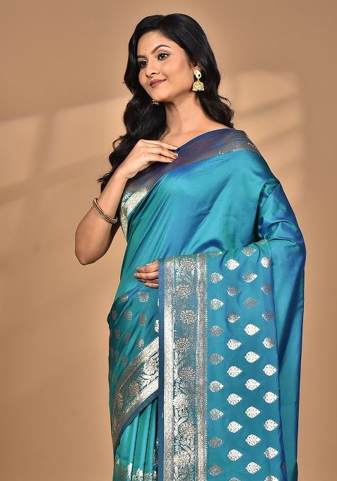 Navy Blue Heavy Kolhapuri Stone Work Saree