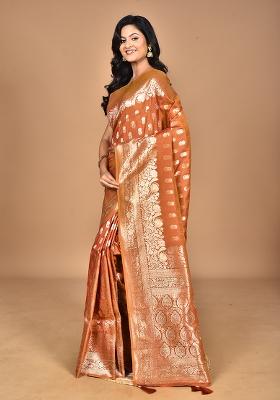 Brown Heavy Kolhapuri Stone Work Saree