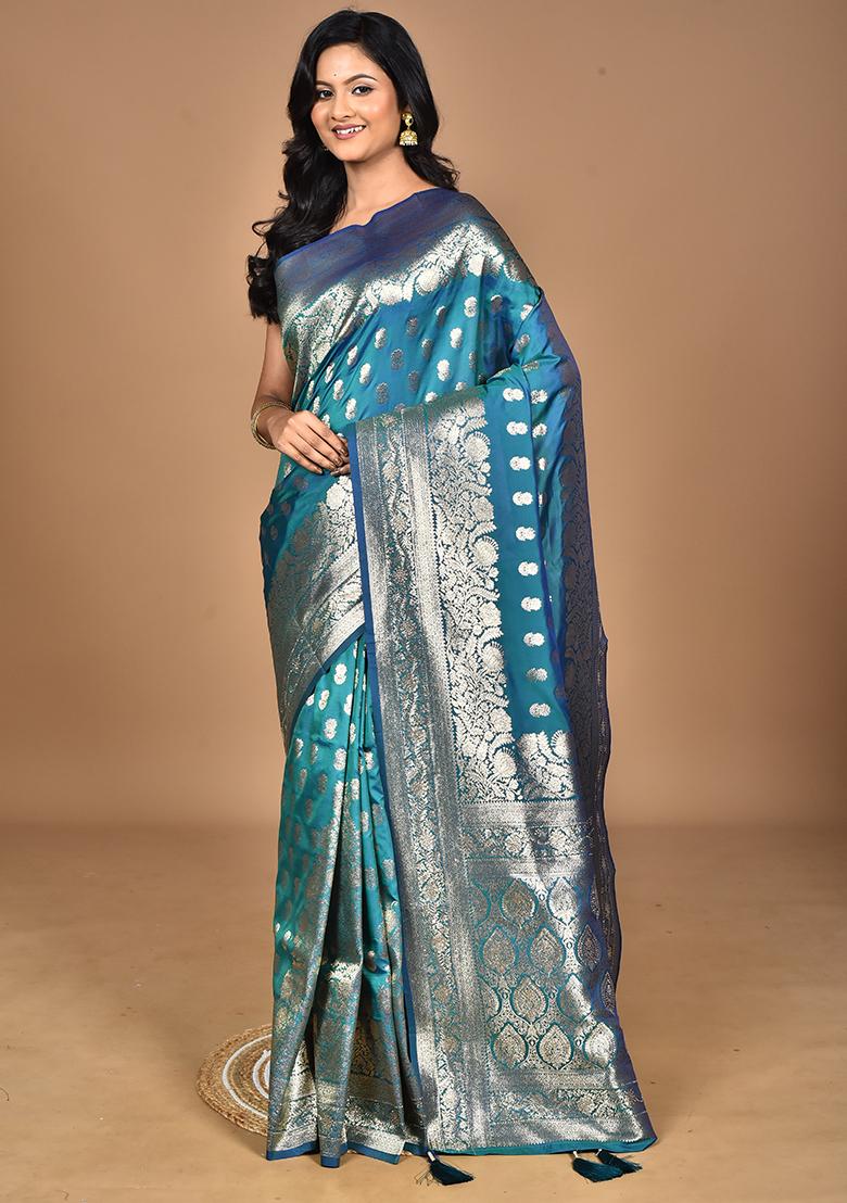 Navy Blue Heavy Kolhapuri Stone Work Saree