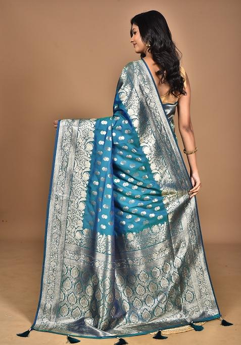 Navy Blue Heavy Kolhapuri Stone Work Saree