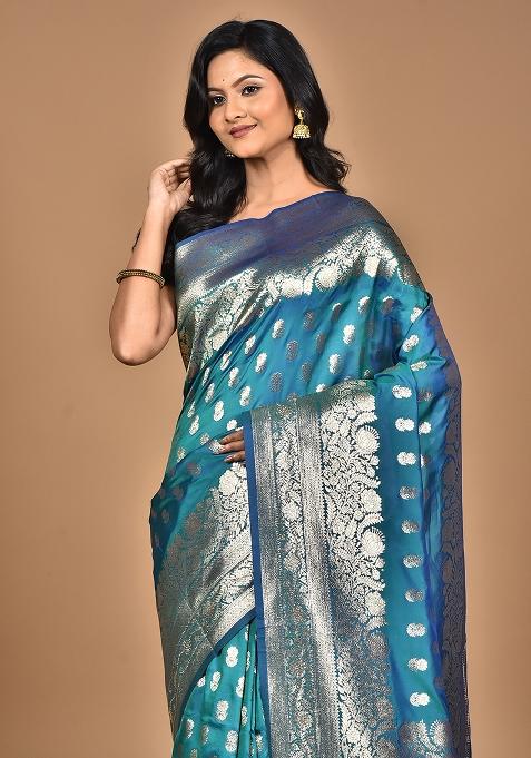 Navy Blue Heavy Kolhapuri Stone Work Saree