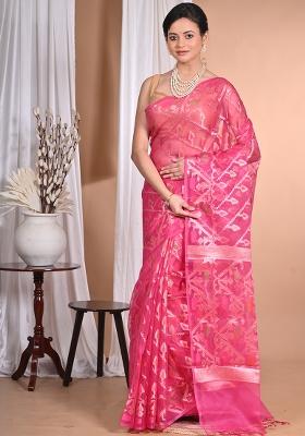 Rani Heavy Jamdani Silk Orzanga Saree