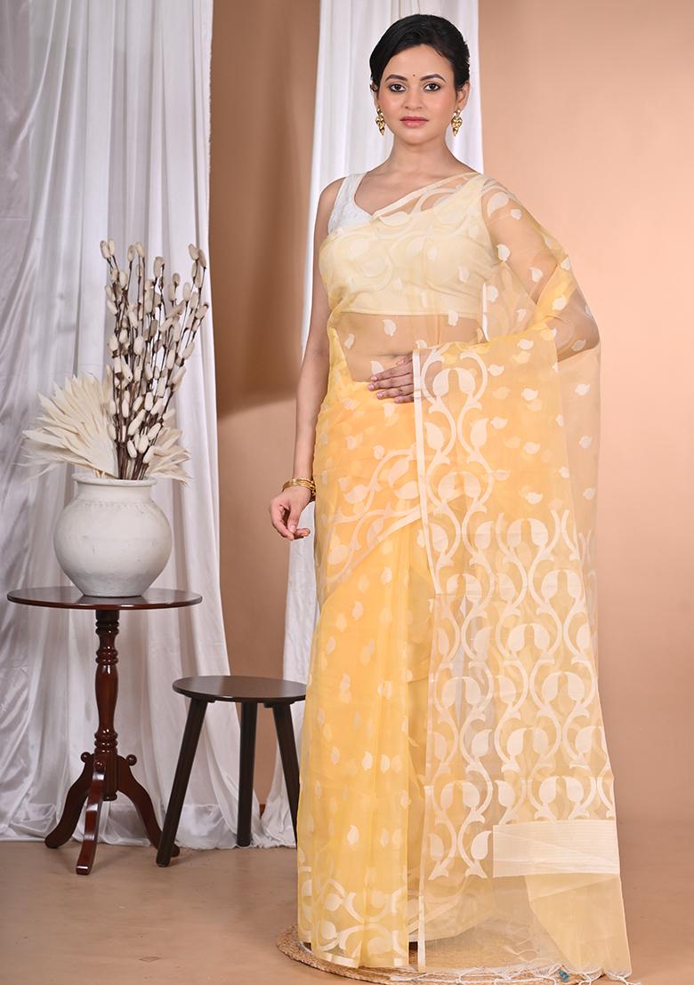 Yellow Heavy Jamdani Saree