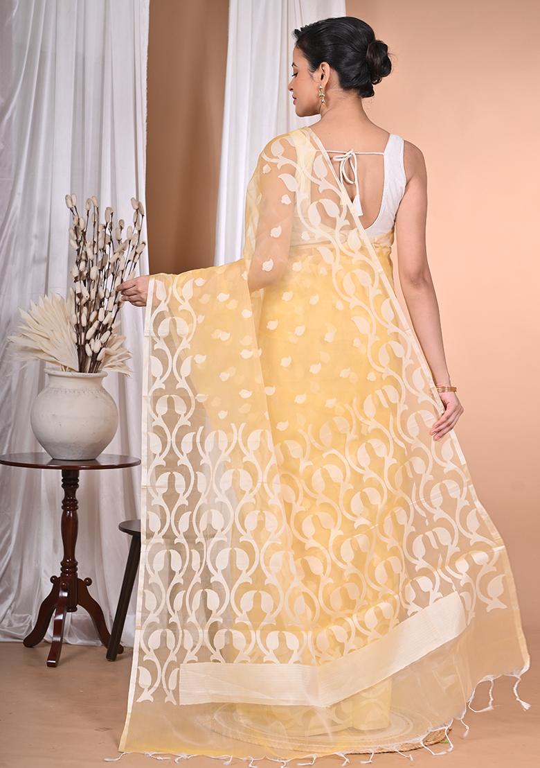 Yellow Heavy Jamdani Saree