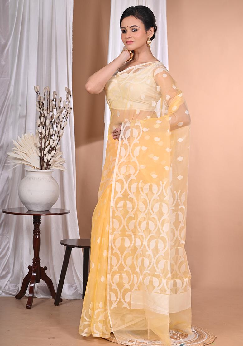 Yellow Heavy Jamdani Saree