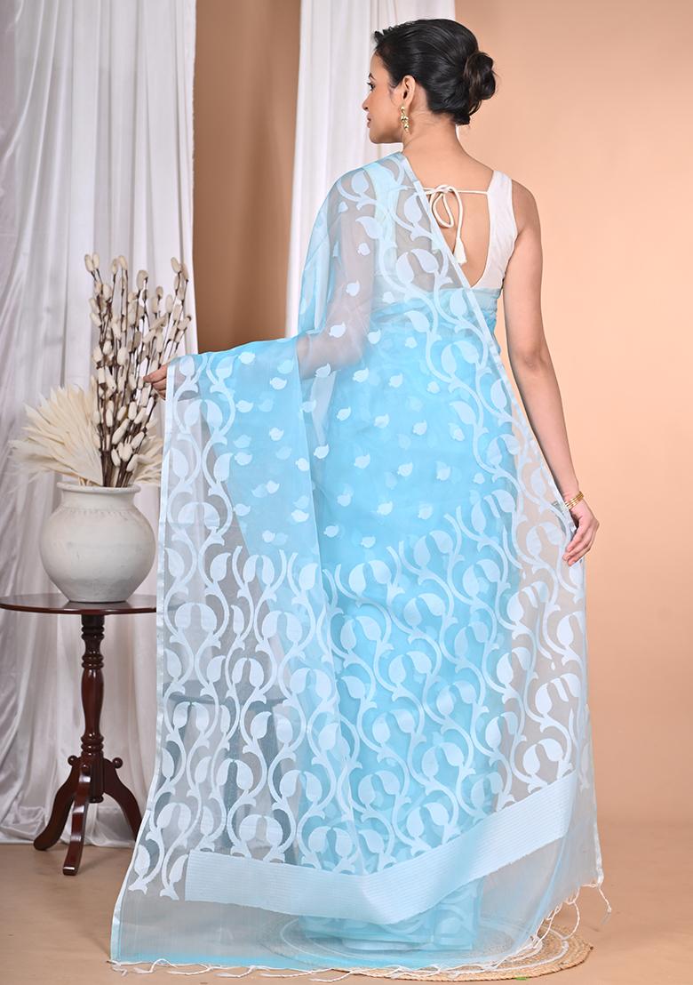 Sky Blue Heavy Jamdani Saree