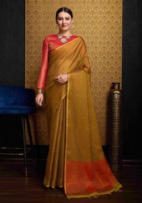 Multi Solid Linen Saree Set