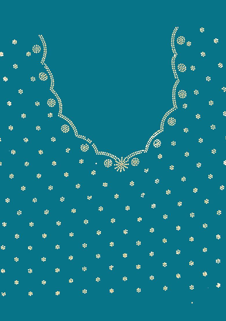 Rama Embrodery Work Silk Saree Set