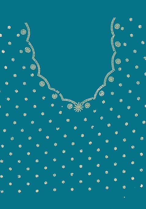 Rama Embrodery Work Silk Saree Set