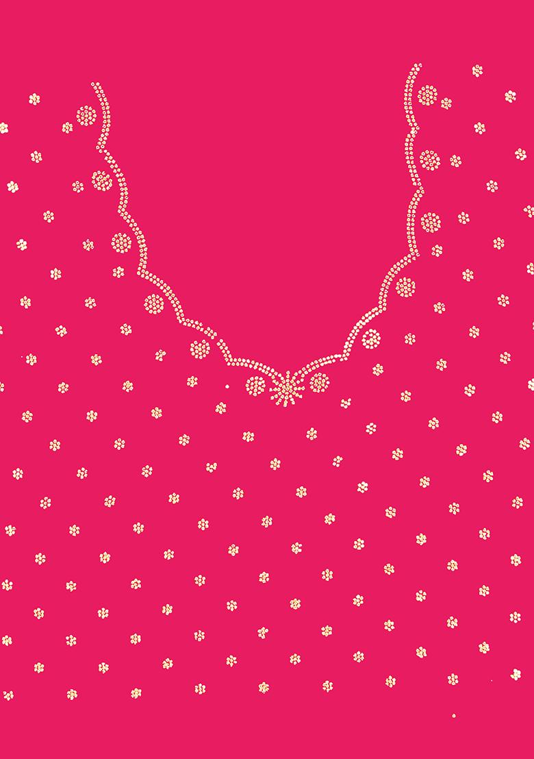 Rani Embrodery Work Silk Saree Set - Indya