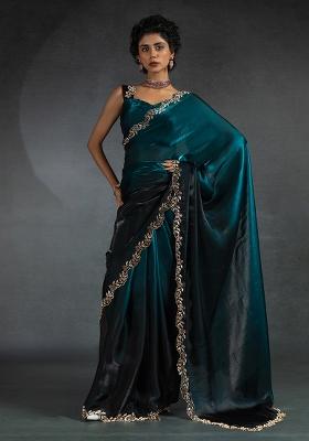Rama Embrodery Work Silk Saree Set