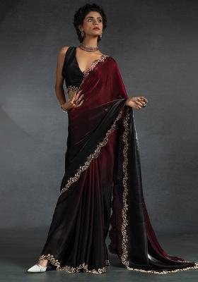 Cherry Embrodery Work Silk Saree Set