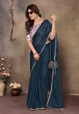 Morpeach Printed Blended Saree Collection