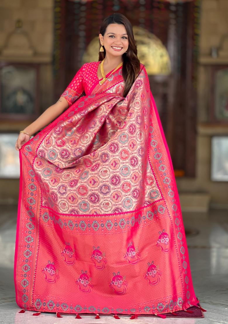 Rani Weaving Blended Saree Collection - Indya