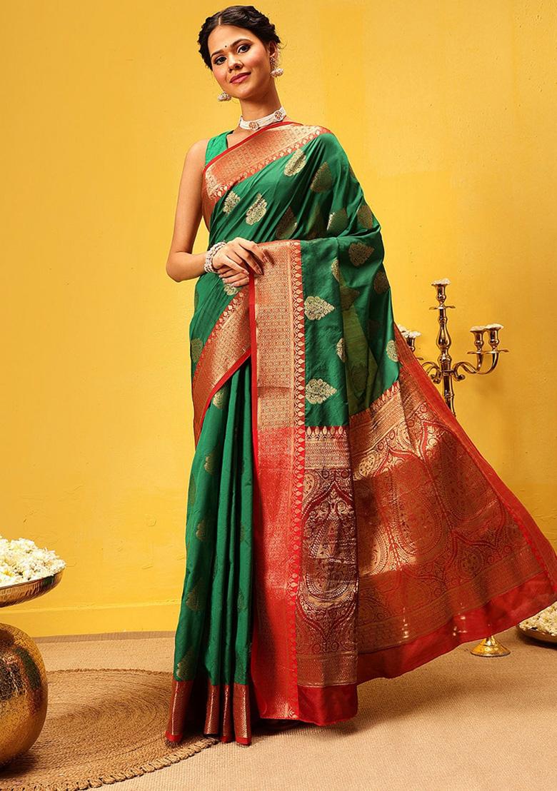 Green Woven Design Banarasi Silk Saree