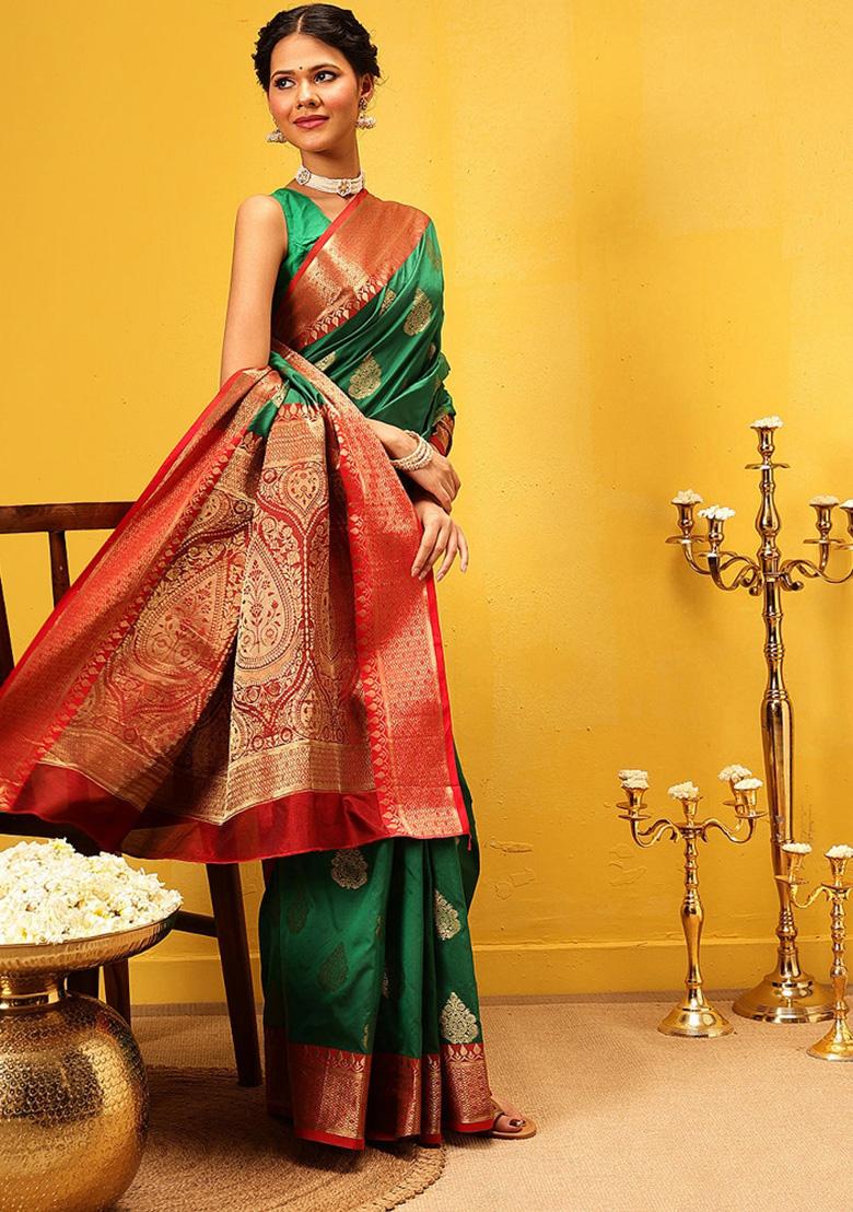 Green Woven Design Banarasi Silk Saree