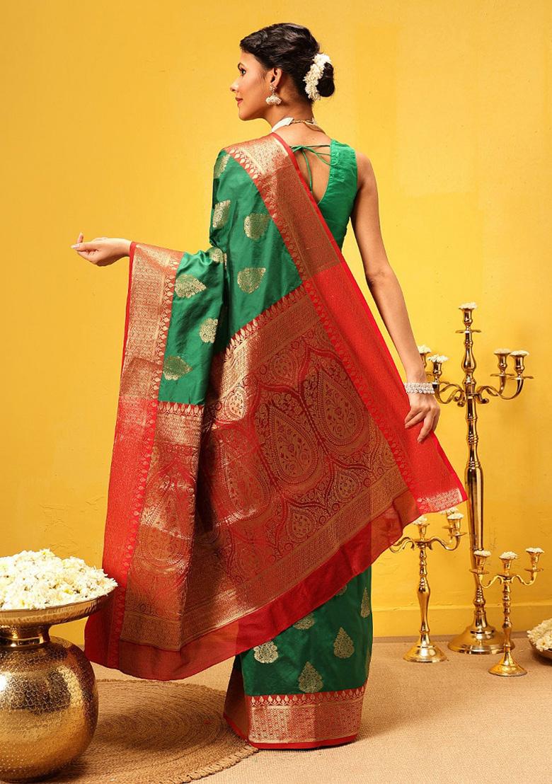 Green Woven Design Banarasi Silk Saree