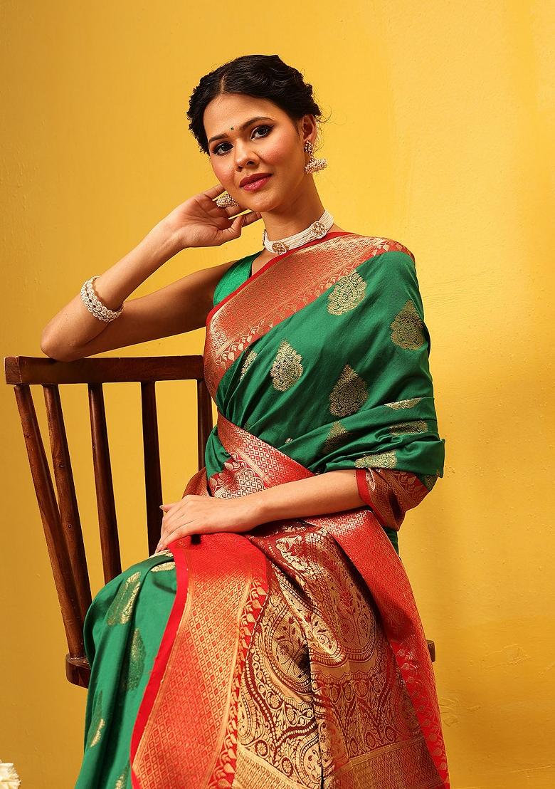 Green Woven Design Banarasi Silk Saree