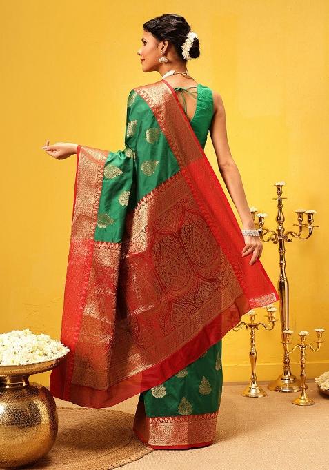 Green Woven Design Banarasi Silk Saree