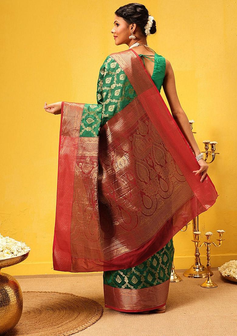 Green Woven Design Banarasi Silk Saree