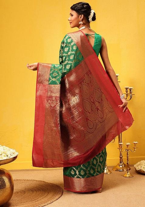 Green Woven Design Banarasi Silk Saree