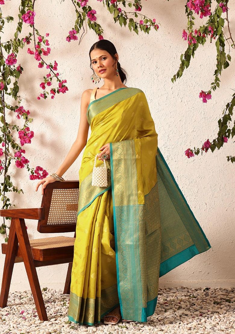 Yellow Woven Design Kanjivaram Silk Saree