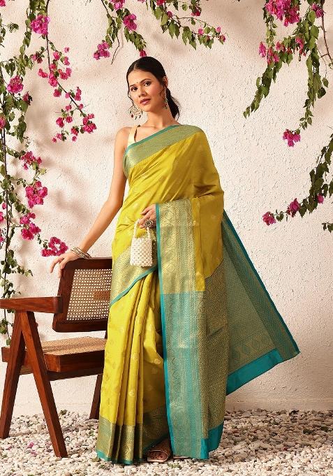 Yellow Woven Design Kanjivaram Silk Saree