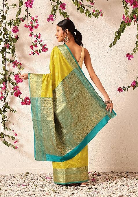 Yellow Woven Design Kanjivaram Silk Saree