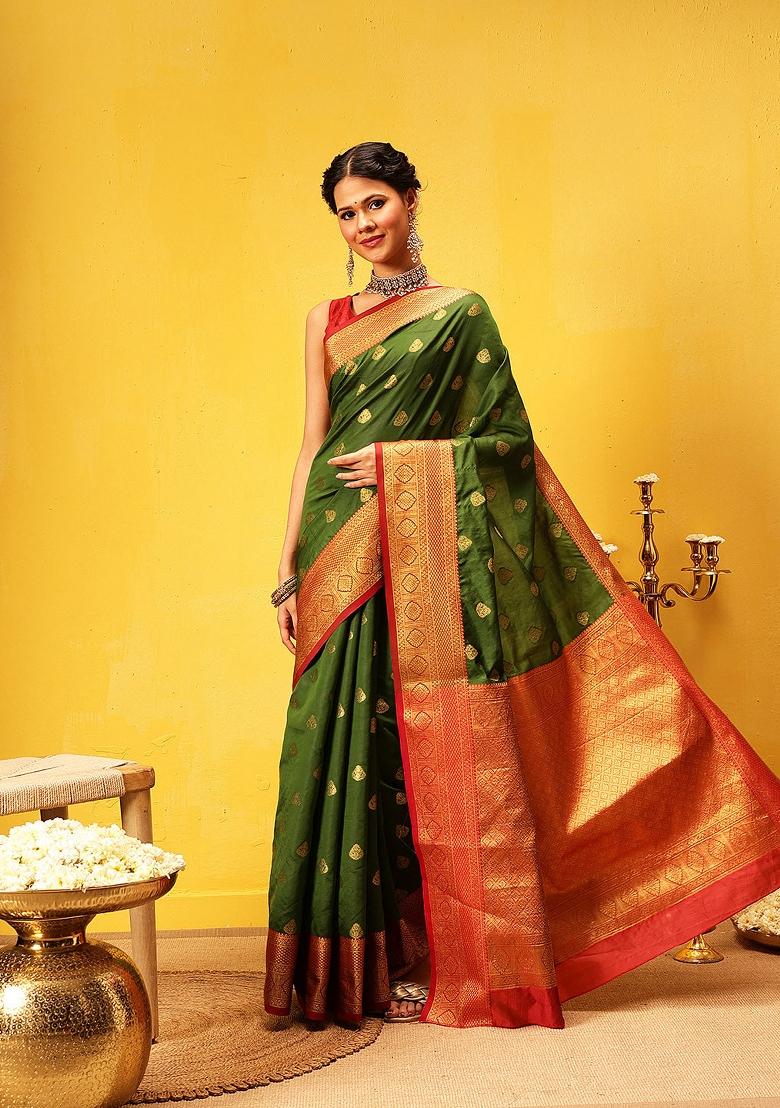 Green Woven Design Kanjivaram Silk Saree