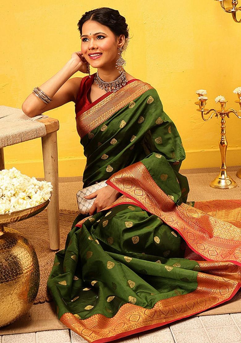 Green Woven Design Kanjivaram Silk Saree