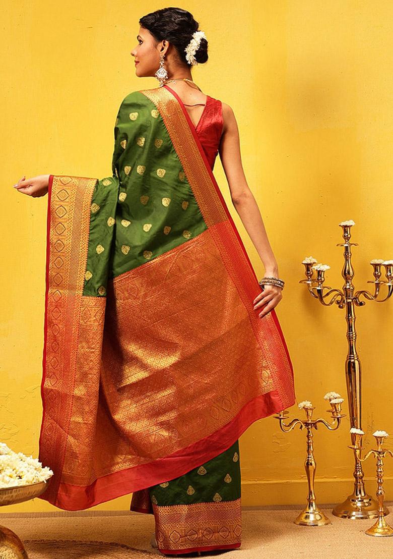 Green Woven Design Kanjivaram Silk Saree