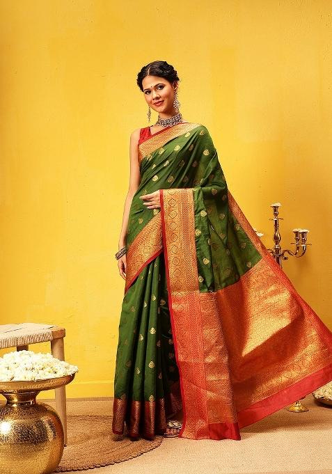 Green Woven Design Kanjivaram Silk Saree