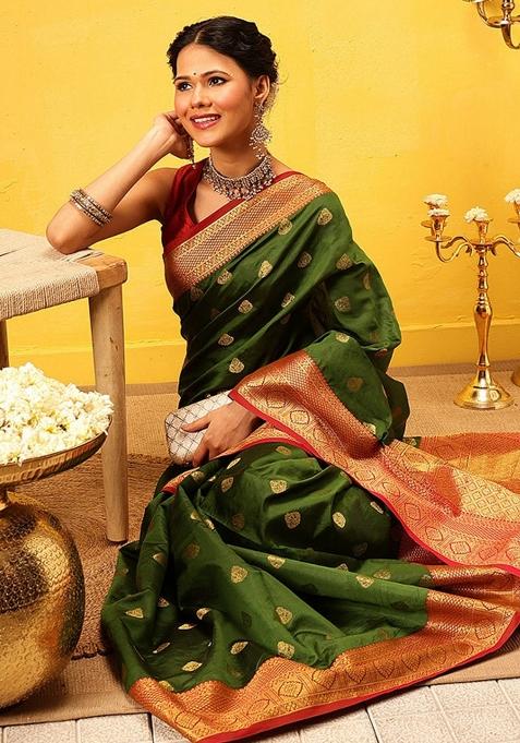 Green Woven Design Kanjivaram Silk Saree