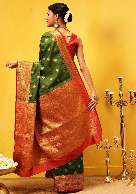 Green Woven Design Kanjivaram Silk Saree