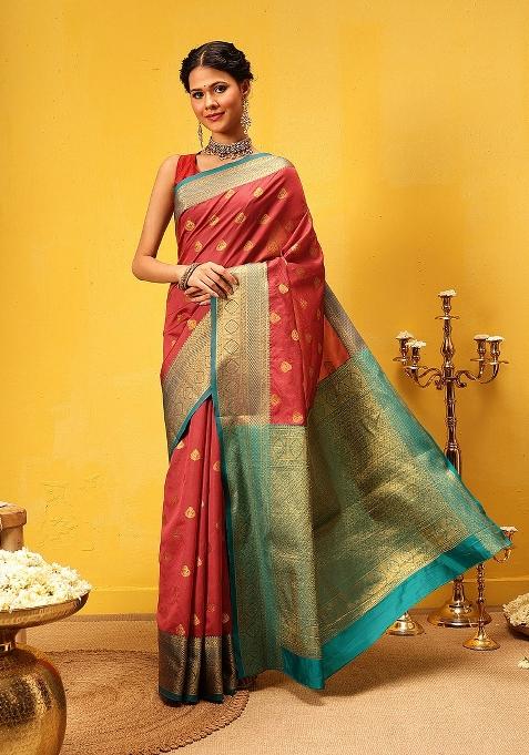 Red Woven Design Kanjivaram Silk Saree