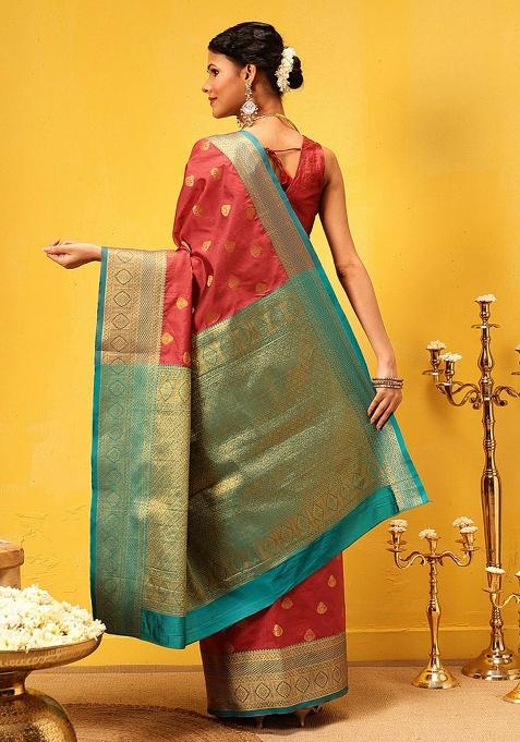 Red Woven Design Kanjivaram Silk Saree