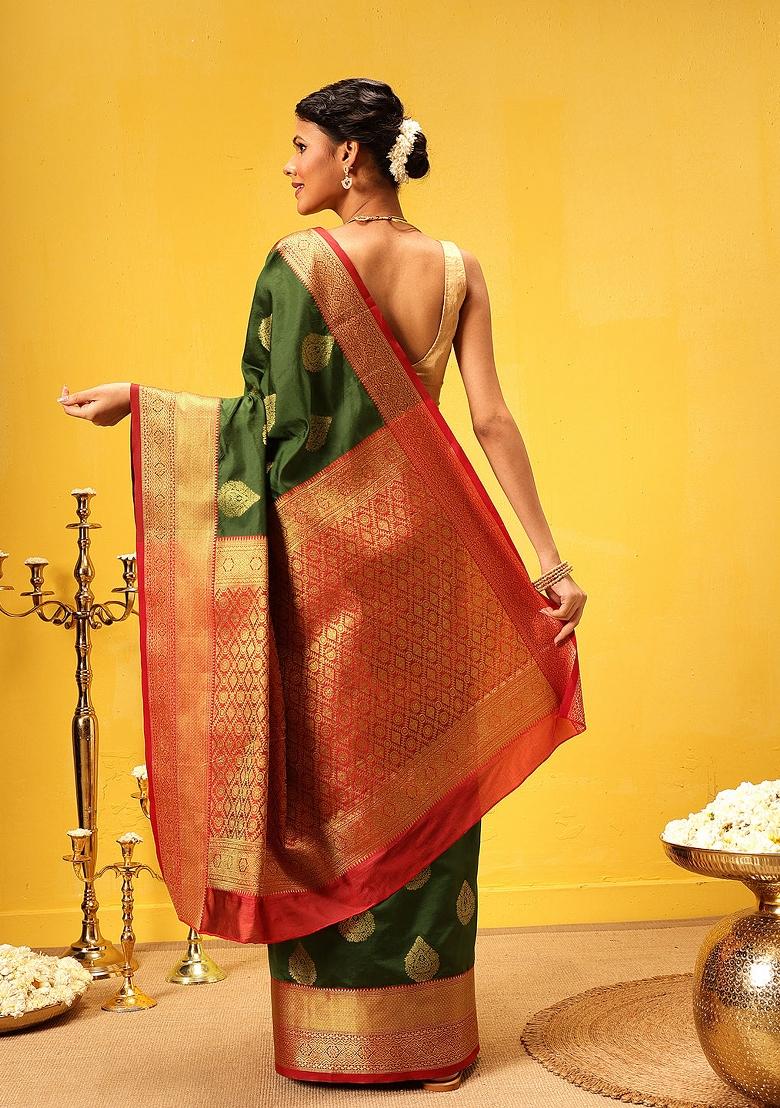 Green Woven Design Kanjivaram Silk Saree
