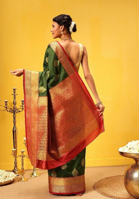 Green Woven Design Kanjivaram Silk Saree
