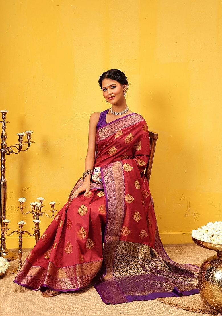 Red Woven Design Kanjivaram Silk Saree