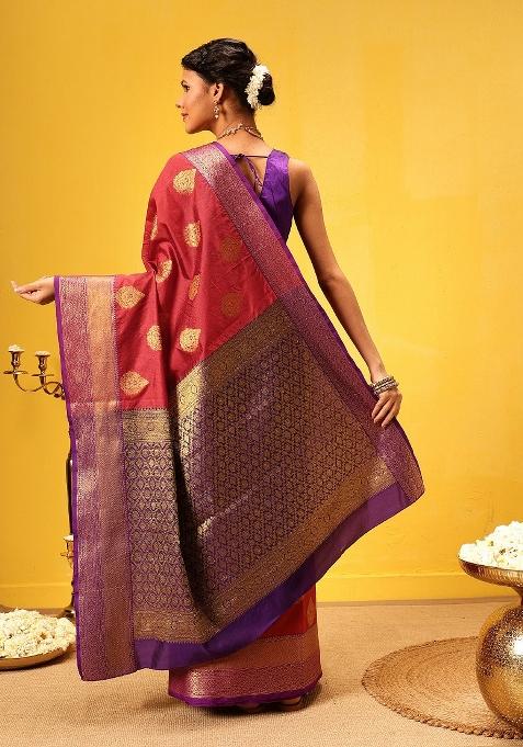 Red Woven Design Kanjivaram Silk Saree