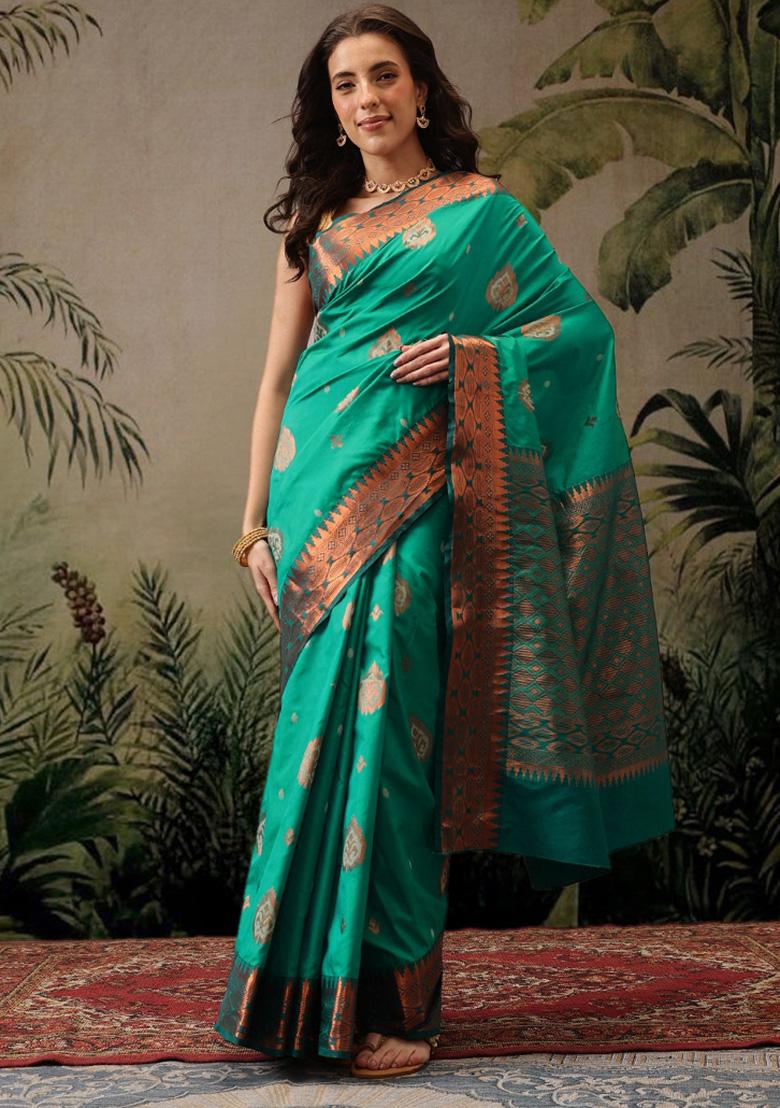 Green Woven Design Banarasi Silk Saree