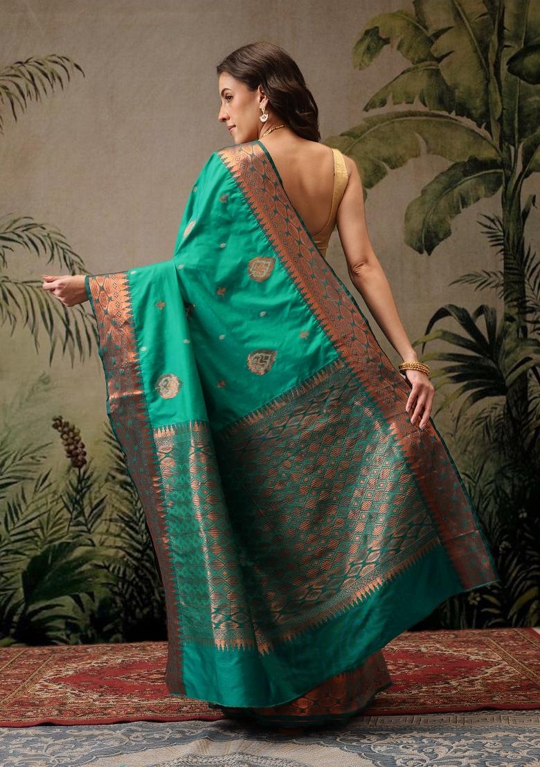 Green Woven Design Banarasi Silk Saree