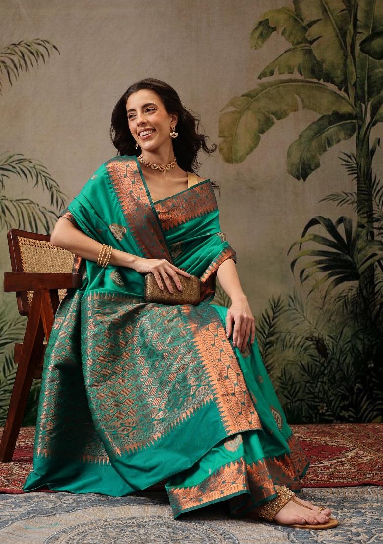 Green Woven Design Banarasi Silk Saree