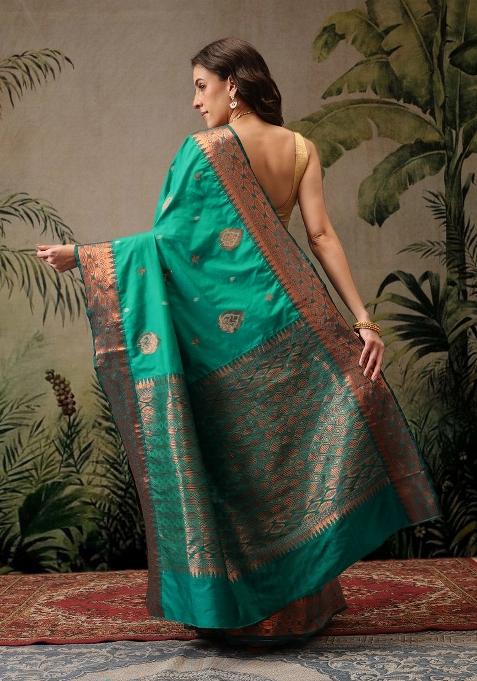 Green Woven Design Banarasi Silk Saree
